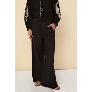Sonmer Cotton Wide Leg Pant in Black